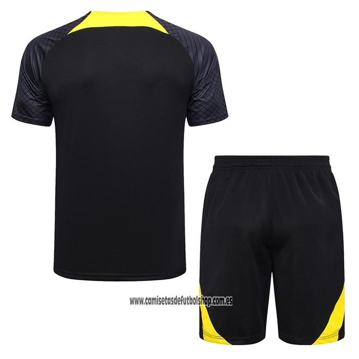 Chandal del Paris Saint-Germain Jordan 23-24 Manga Corta Negro - Pantalon Corto